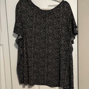 Adrianna Papell Black and Pink Blouse